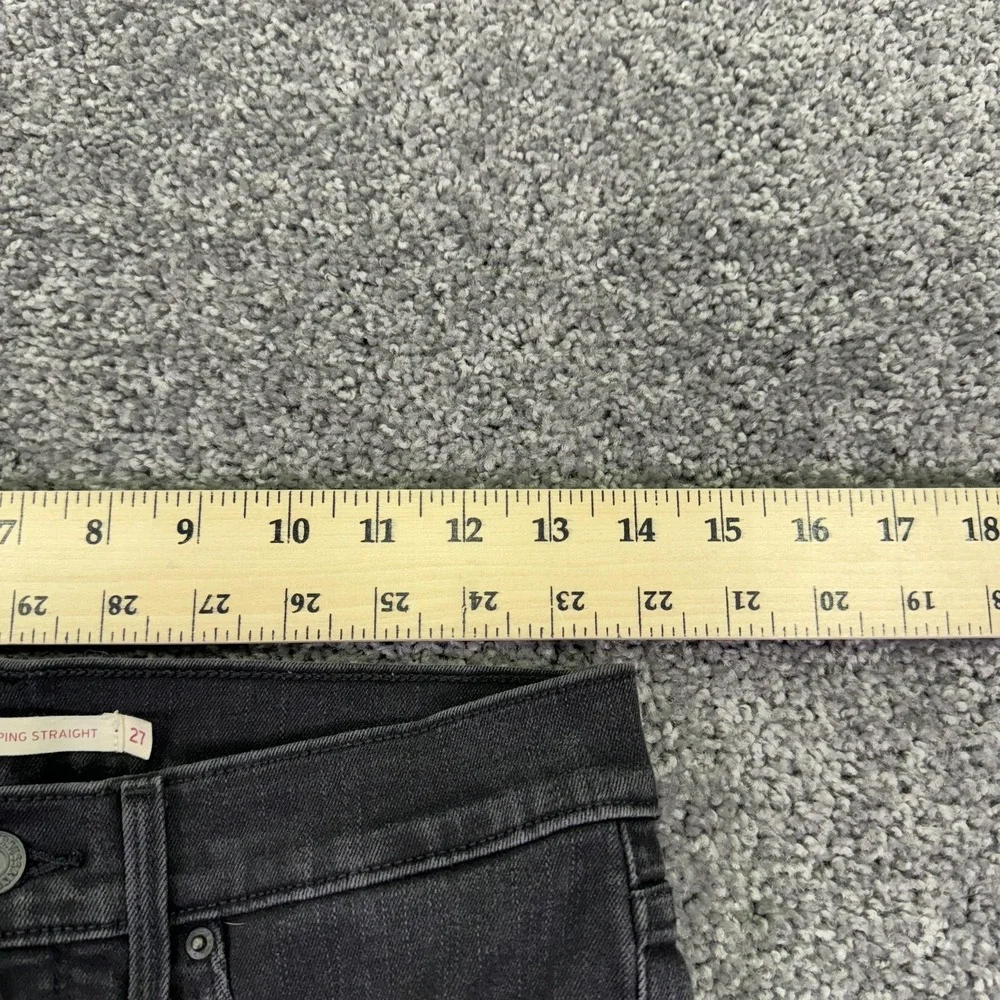 Levis Jeans Womens 27 Black 314 Shaping Straight Mid Rise Denim Charcoal Wash